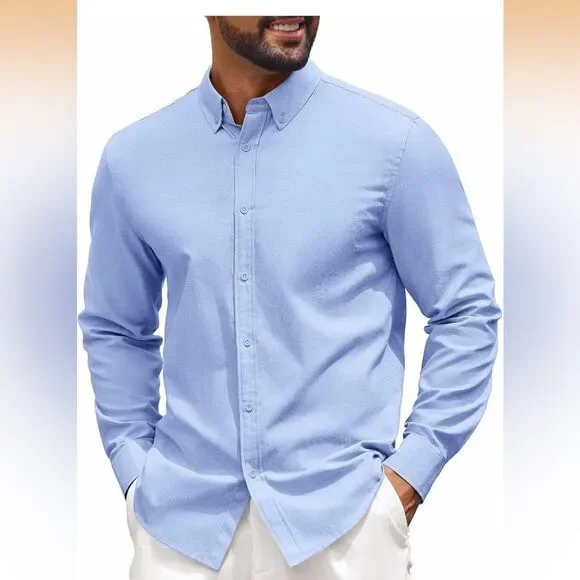 NWOT SZ Med COOFANDY Men's Long Sleeve Regular Fit Button Down Oxford Shirt - Picture 1 of 4